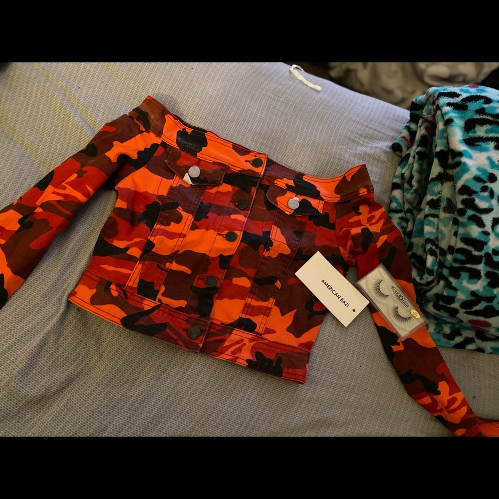 Fighting Feelings Off Shoulder Jacket Top - Red